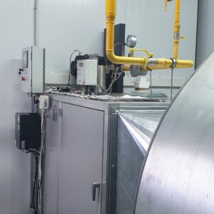Газификация: воздушное отопление, прямой нагрев воздуха, цех покраски