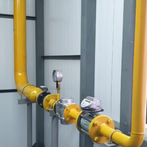 Газификация: воздушное отопление, прямой нагрев воздуха, цех покраски