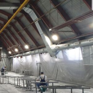 Газификация: воздушное отопление, прямой нагрев воздуха, цех покраски